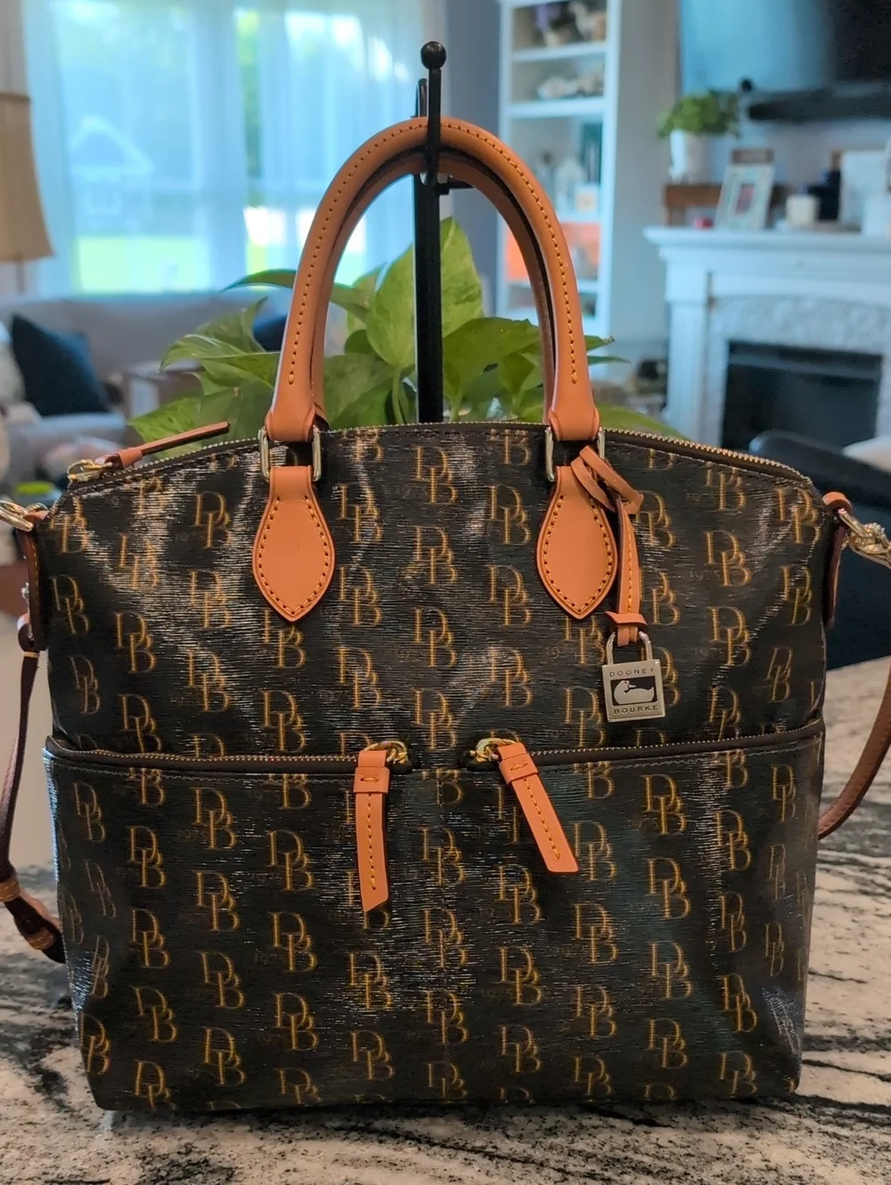 Dooney & Bourke Dillen Monogram Epi-Style Florentine Satchel - VINTAGE RARE